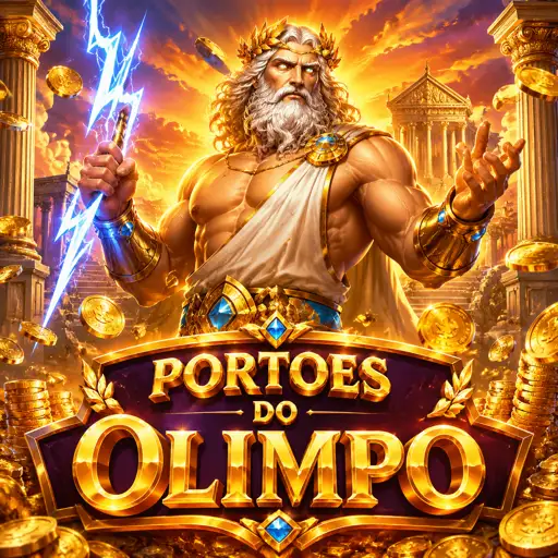 Capa do jogo Gates of Olympus com Zeus e multiplicadores